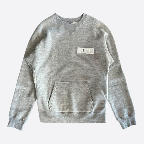Dior Sacai Grey Embroidered Patch Sweater - Picture 1 of 6